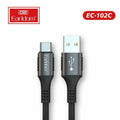 EARLDOM USB A to USB C 6FT. NYLON CABLE (BLACK)